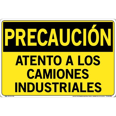 Vestil Vinyl Label Sign, 12-1/2" Height, 18-1/2" Width, Vinyl Label, Rectangle, Spanish SI-C-27-D-LB-011-S
